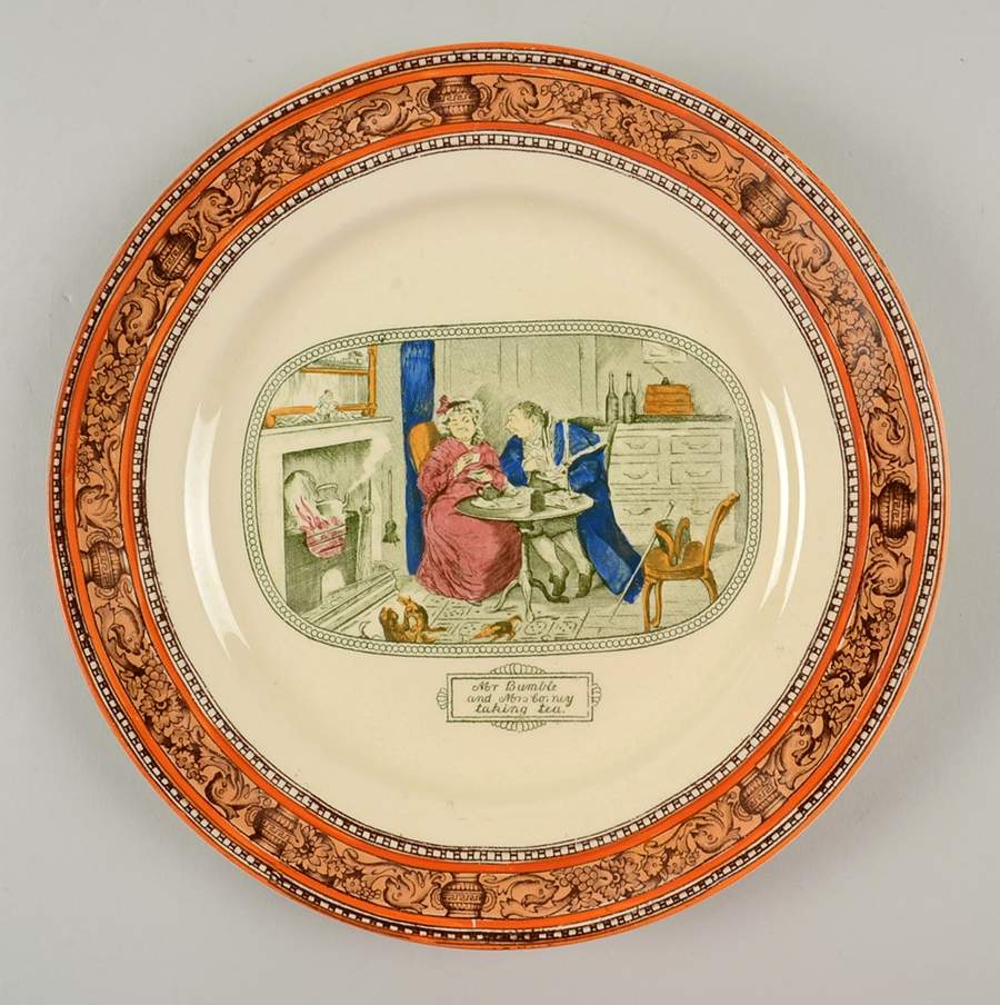 Dickens Orange (Old Back Stamp) Luncheon Plate by Adams China-1