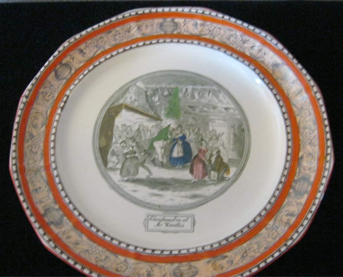 Dickens Orange (Old Back Stamp) 12" Chop Plate (Round Platter) by Adams China-1