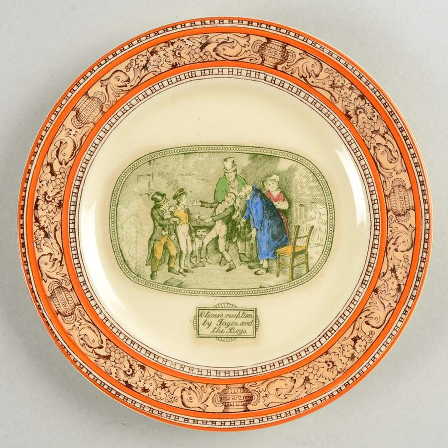 Dickens Orange (Old Back Stamp) Bread & Butter Plate by Adams China-1