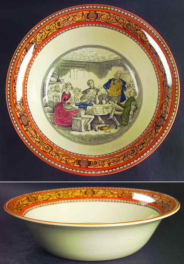 Dickens Orange (Old Back Stamp) 9" Round Vegetable Bowl by Adams China-1