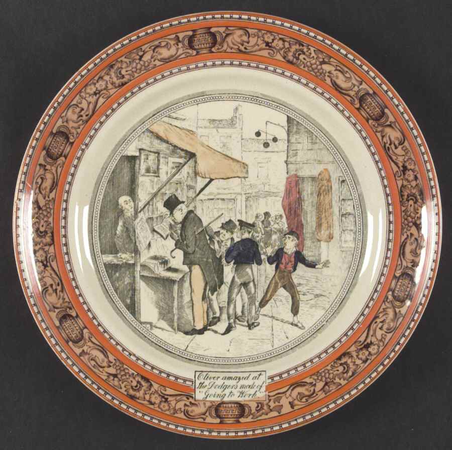 Dickens Orange (Old Back Stamp) Dinner Plate by Adams China-1
