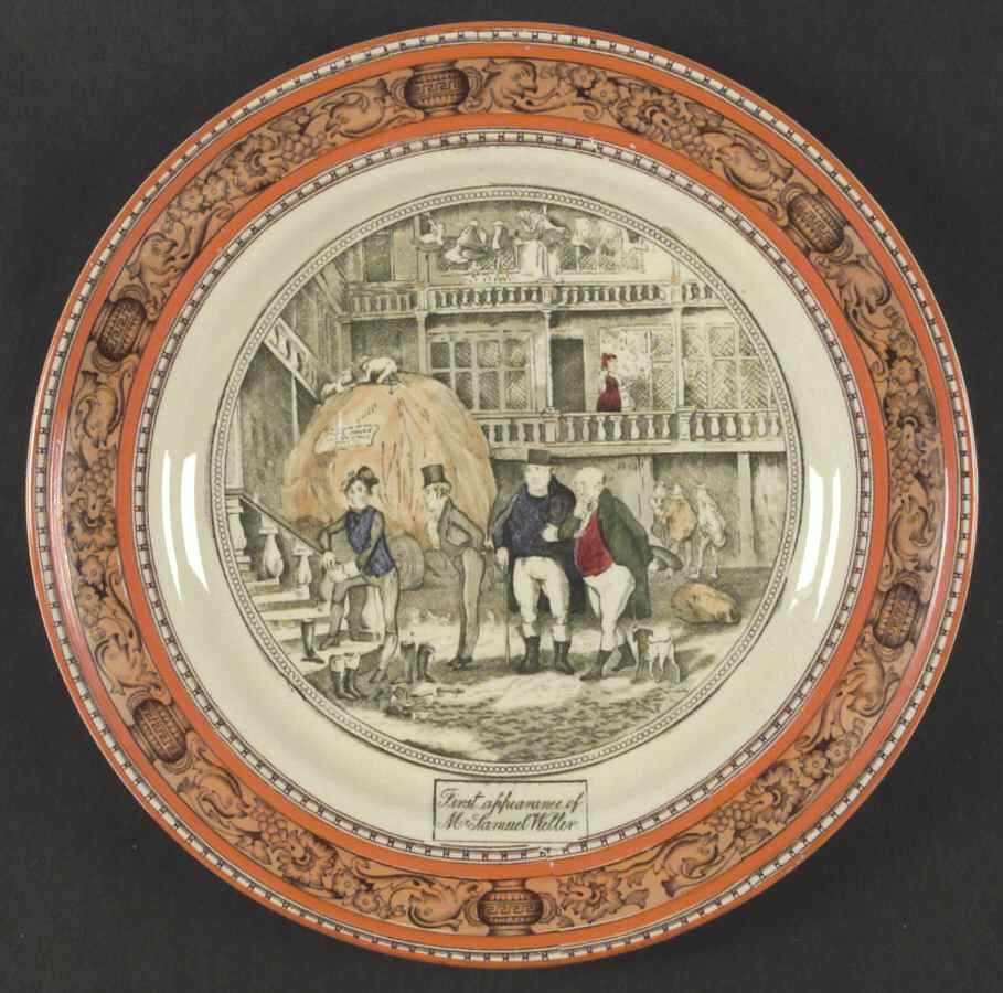 Dickens Orange (Old Back Stamp) Dinner Plate by Adams China-1