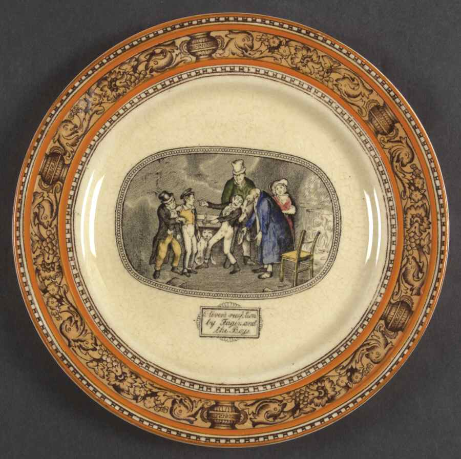 Dickens Orange (Old Back Stamp) Dessert/Pie Plate by Adams China-1