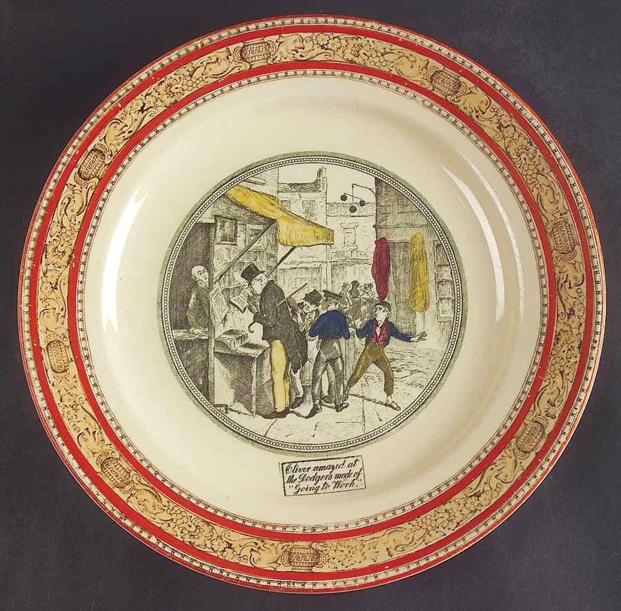 Dickens Orange (Old Back Stamp) 12" Chop Plate (Round Platter) by Adams China-1