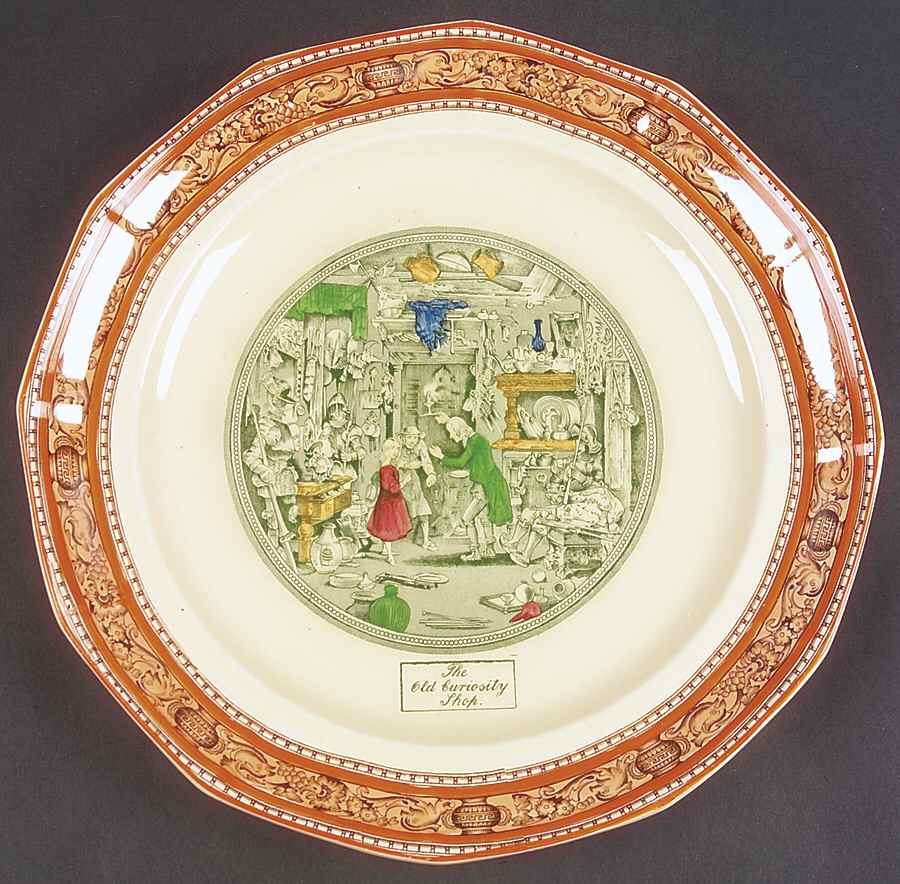 Dickens Orange (Old Back Stamp) 12" Chop Plate (Round Platter) by Adams China-1