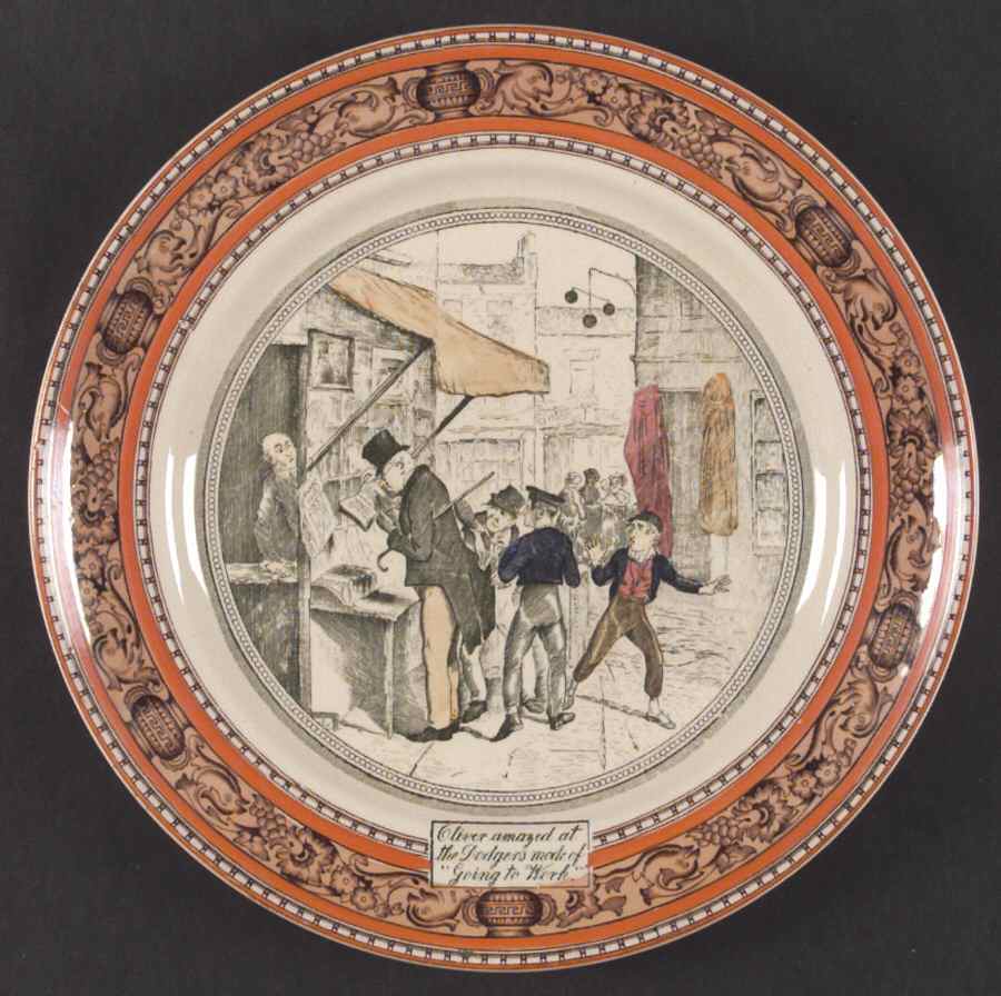 Dickens Orange (Old Back Stamp) Luncheon Plate by Adams China-1