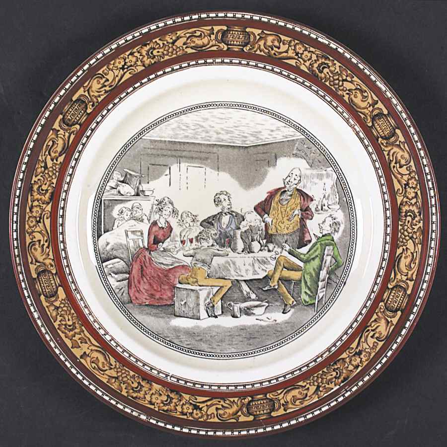 Dickens Orange (Old Back Stamp) Luncheon Plate by Adams China-1