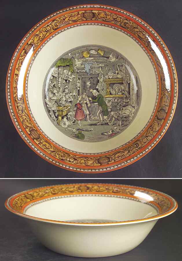 Dickens Orange (Old Back Stamp) 10" Round Vegetable Bowl by Adams China-1