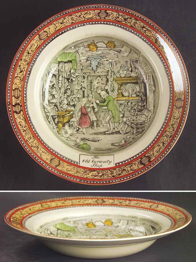 Dickens Orange (Old Back Stamp) Rim Soup Bowl by Adams China-1