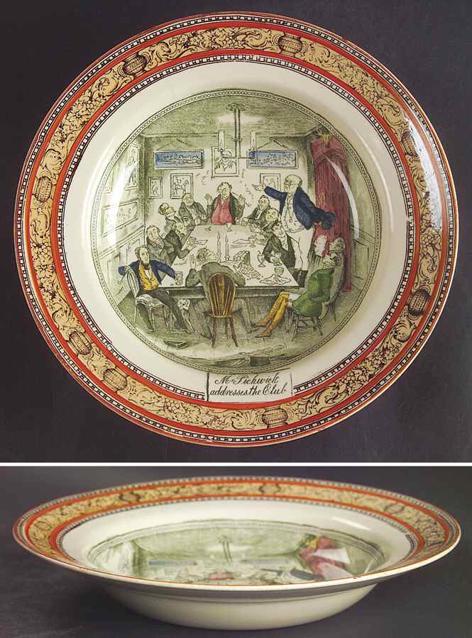 Dickens Orange (Old Back Stamp) Rim Soup Bowl by Adams China-1