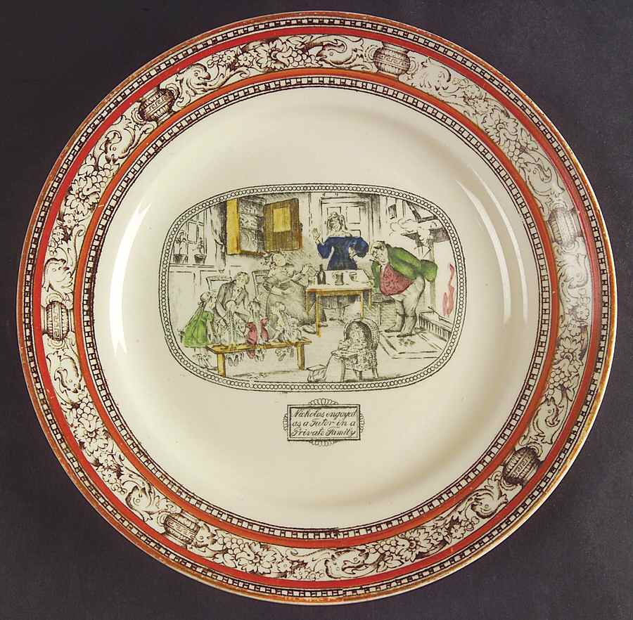 Dickens Orange (Old Back Stamp) Salad Plate by Adams China-1