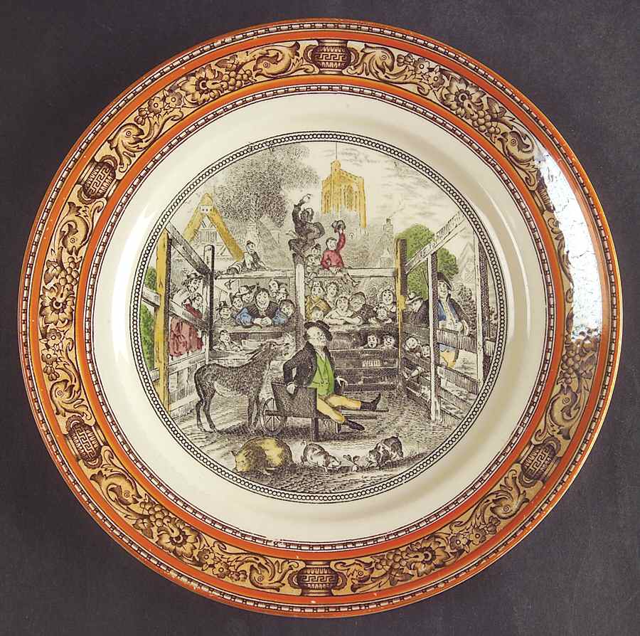 Dickens Orange (Old Back Stamp) Salad Plate by Adams China-1