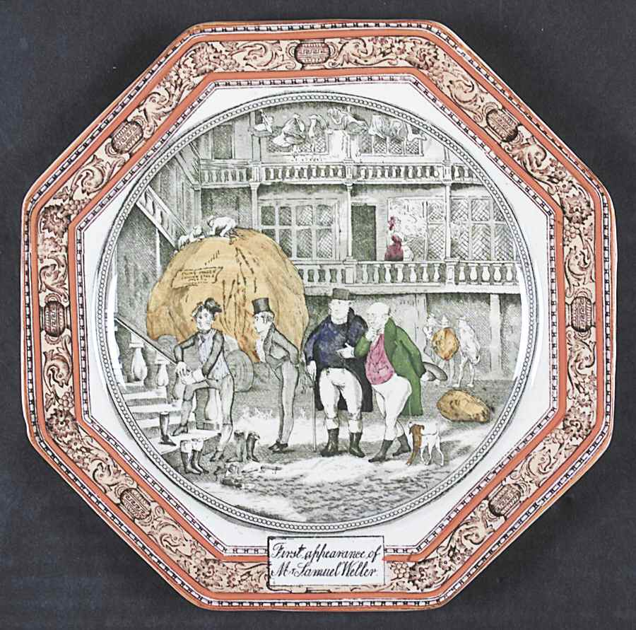 Dickens Orange (Old Back Stamp) Octagonal Salad Plate by Adams China-1