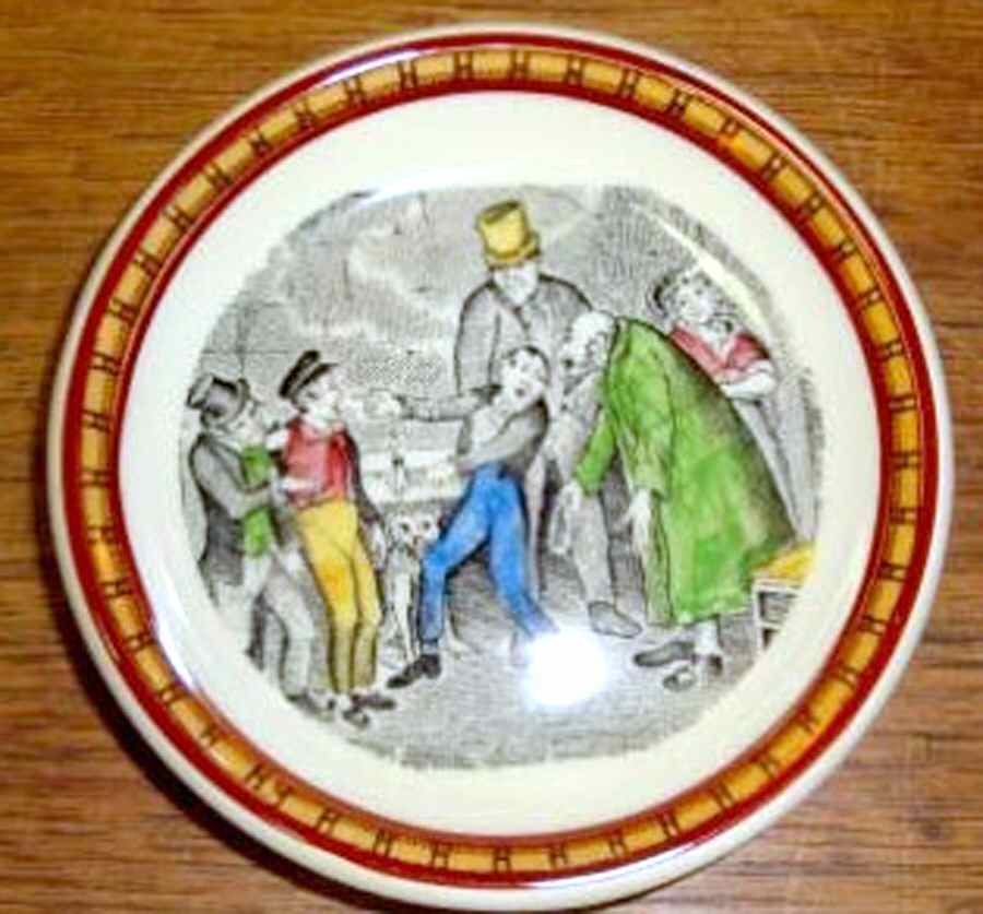 Dickens Orange (Old Back Stamp) Butter Pat by Adams China-1