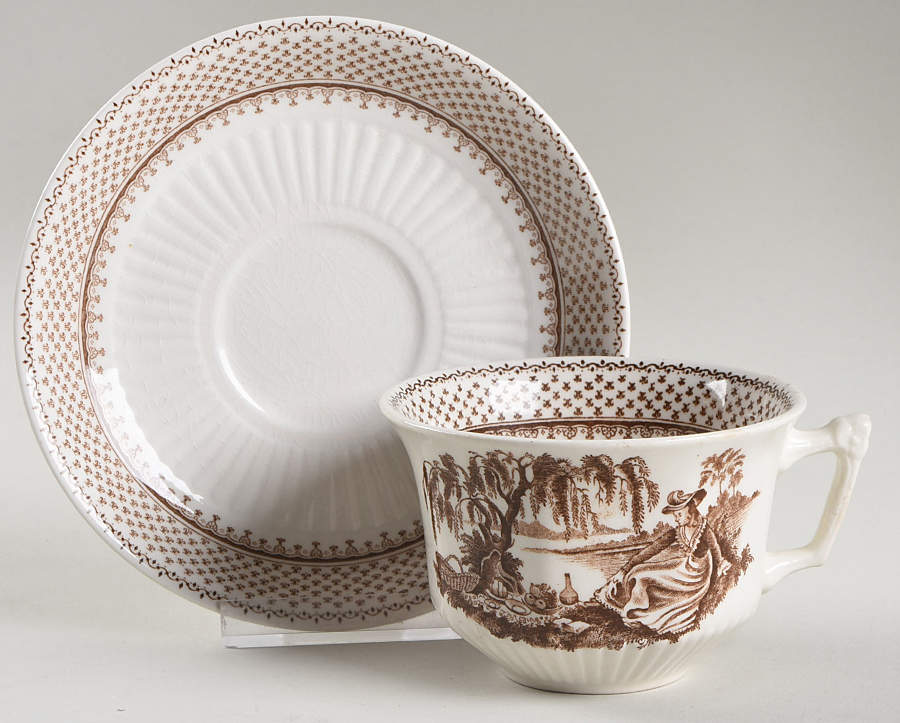 Dubarry Flat Cup & Saucer Set by Adams China-1