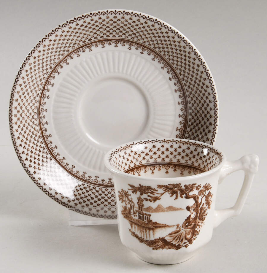 Dubarry Flat Demitasse Cup & Saucer Set by Adams China-1