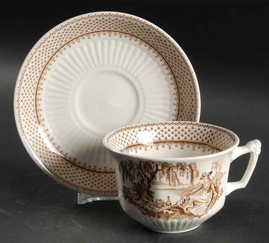 Dubarry Flat Cup & Saucer Set by Adams China-1