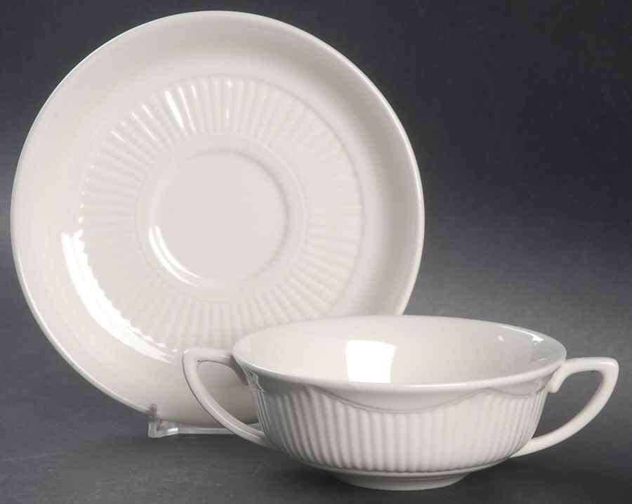 Empress Flat Cream Soup Bowl & Saucer Set by Adams China-1