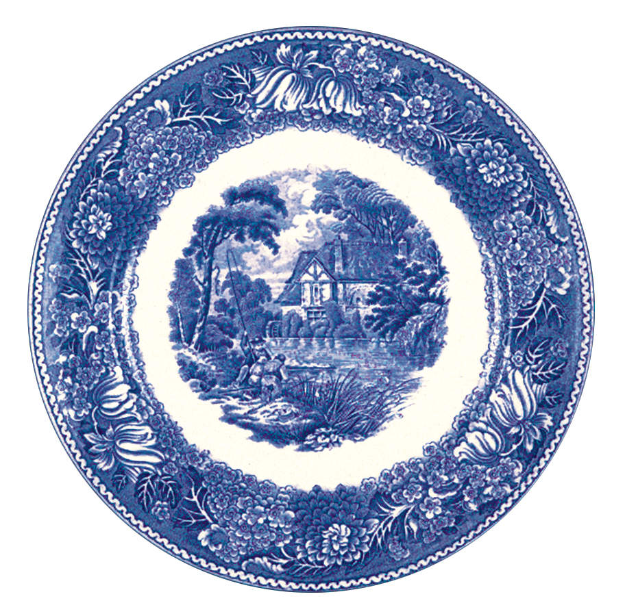English Countryside Blue Dinner Plate by Adams China-1