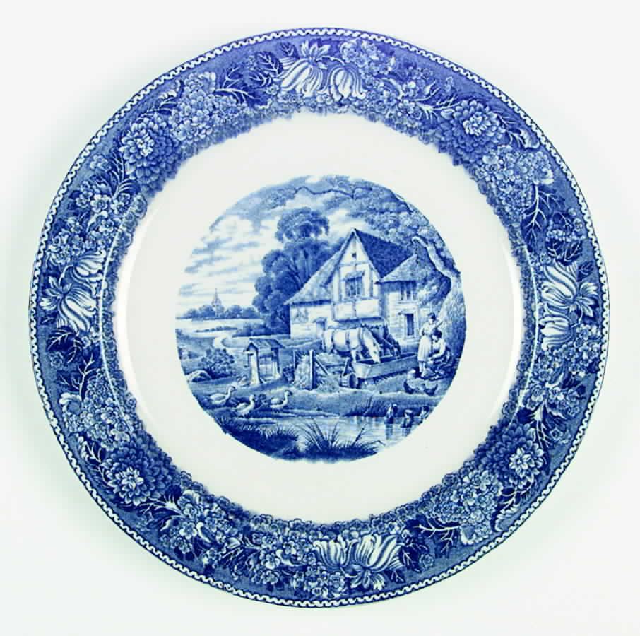 English Countryside Blue 12" Chop Plate (Round Platter) by Adams China-1