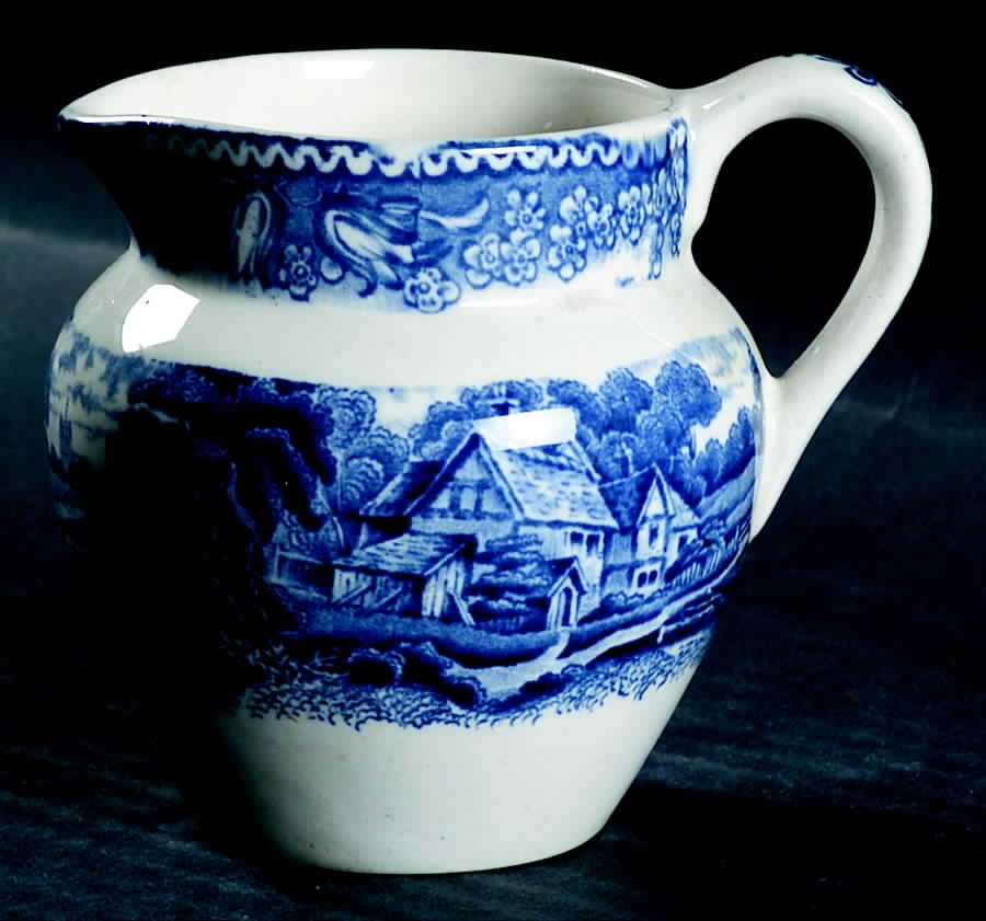English Countryside Blue Creamer by Adams China-1