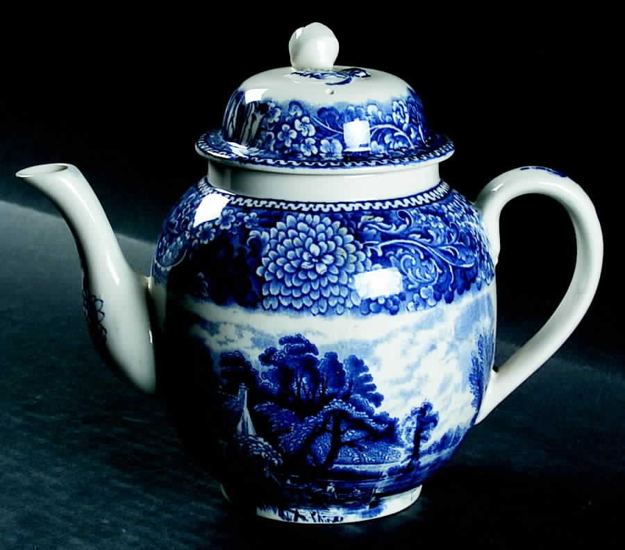 English Countryside Blue Teapot & Lid by Adams China-1