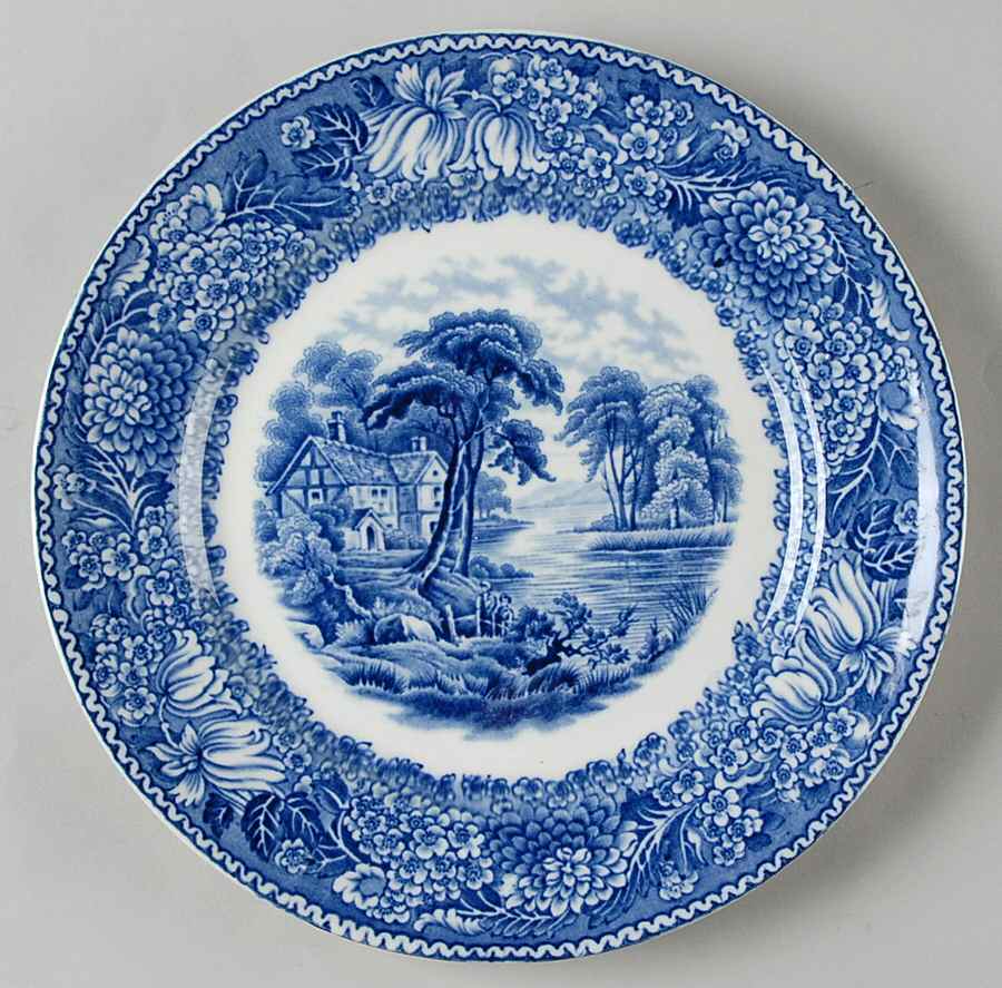 English Countryside Blue Luncheon Plate by Adams China-1