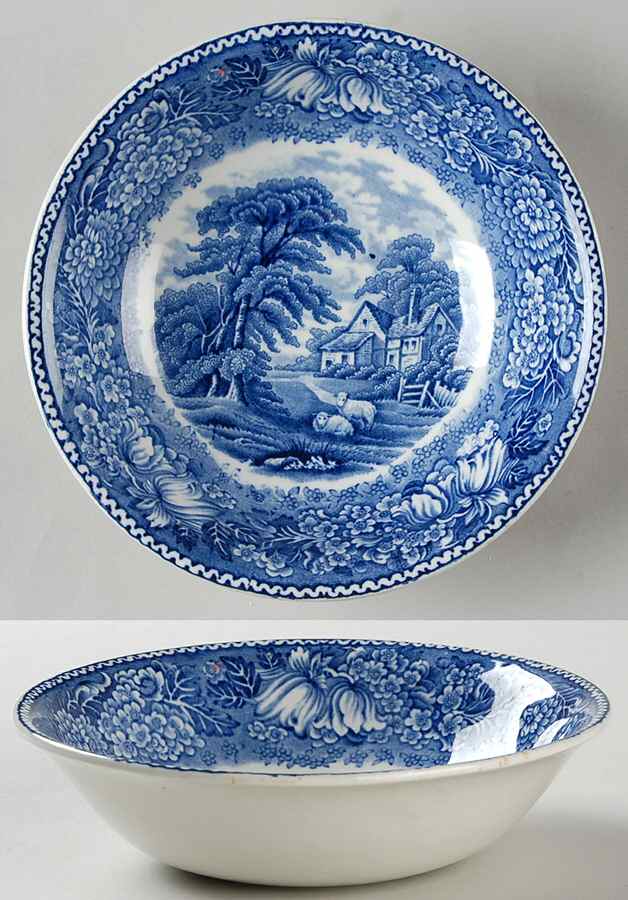 English Countryside Blue Coupe Cereal Bowl by Adams China-1