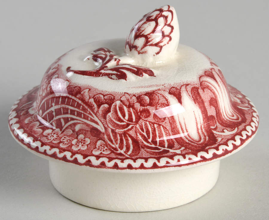English Countryside Pink Lid for Sugar Bowl by Adams China-1