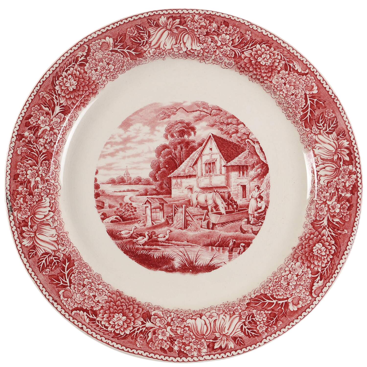 English Countryside Pink 12" Chop Plate (Round Platter) by Adams China-1
