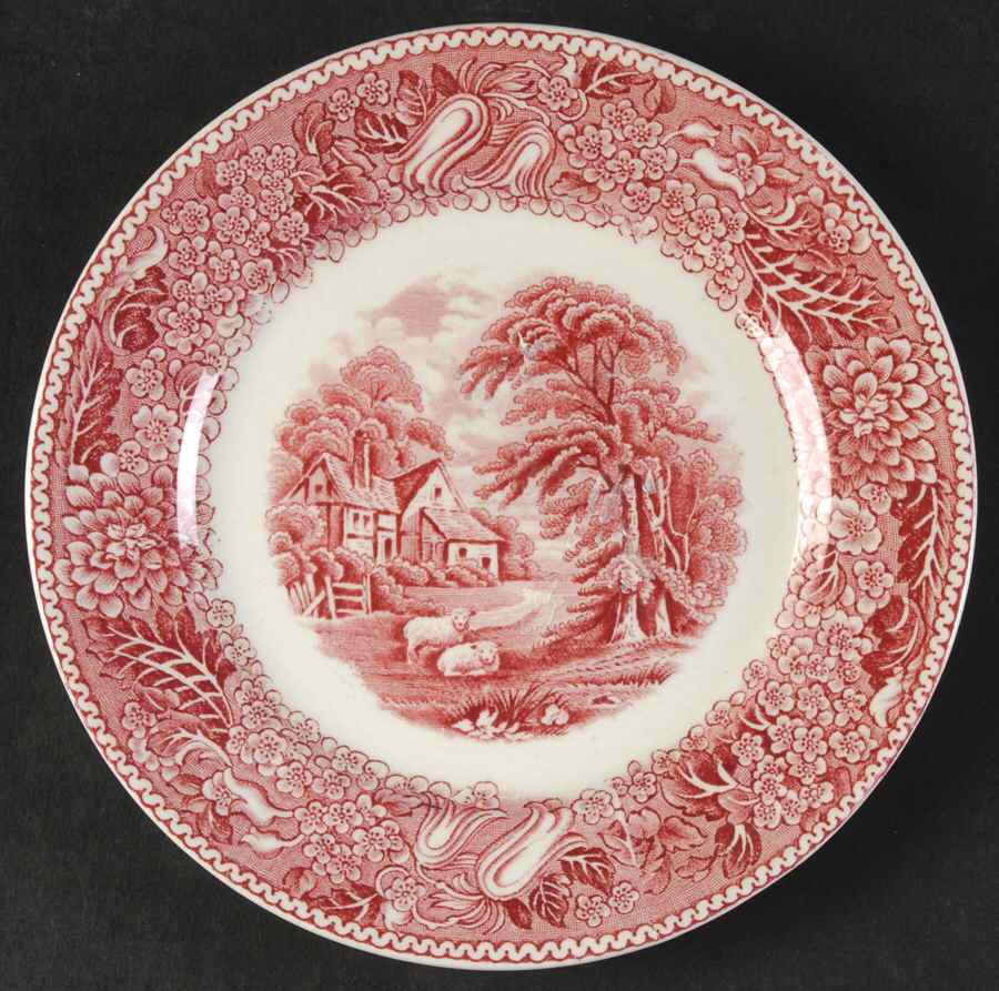 English Countryside Pink Bread & Butter Plate by Adams China-1