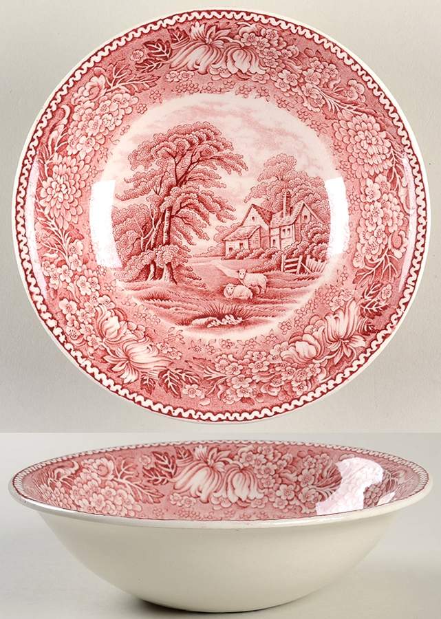 English Countryside Pink Coupe Cereal Bowl by Adams China-1