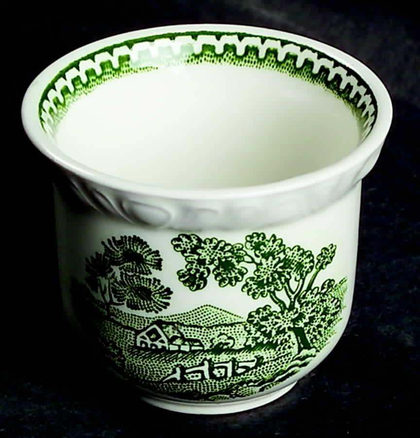 English Scenic Green (Scalloped) Single Egg Cup by Adams China-1