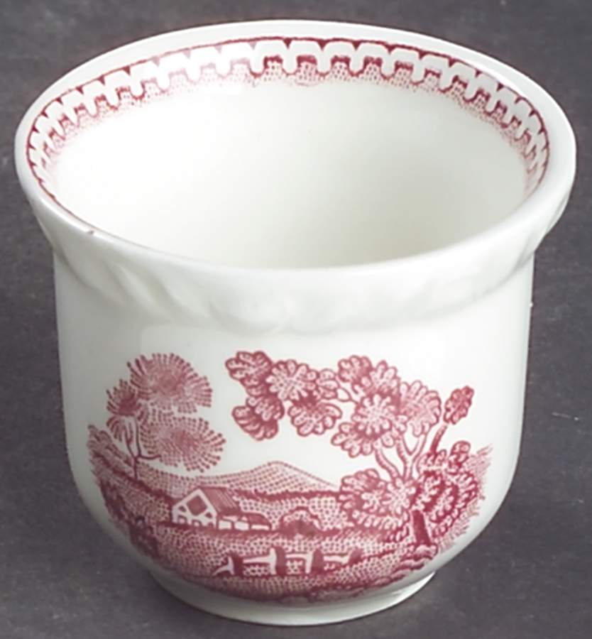 English Scenic Pink (Newer, Scalloped) Single Egg Cup by Adams China-1