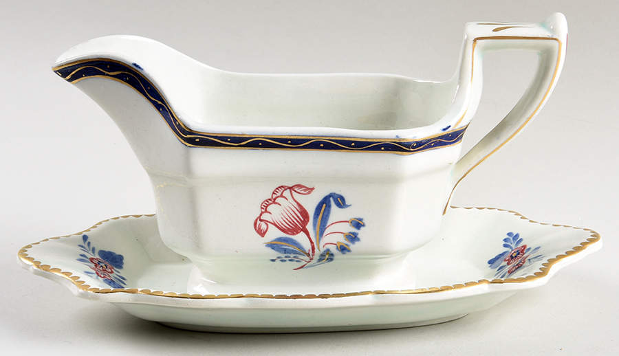 Georgian Gravy Boat & Underplate by Adams China-1