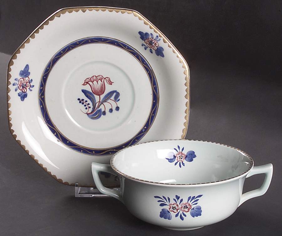 Georgian Flat Cream Soup & Saucer Set by Adams China-1