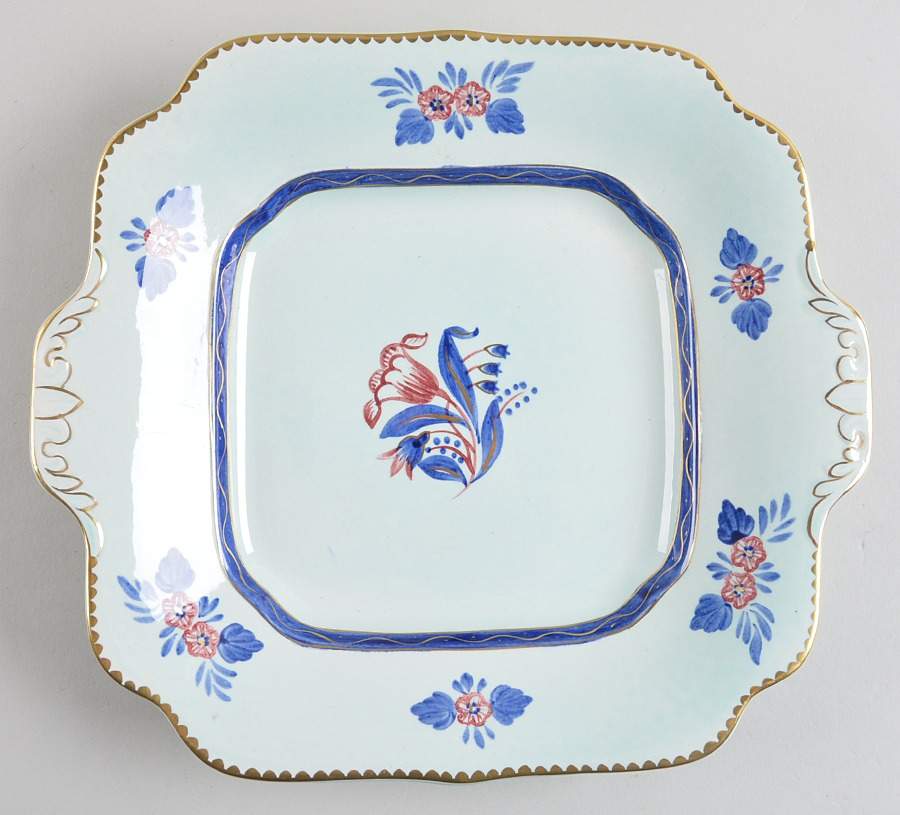 Georgian Square Handled Cake Plate by Adams China-1