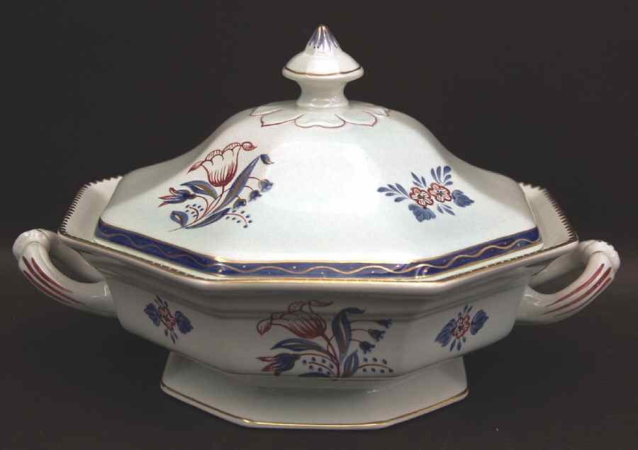 Georgian Octagonal Covered Vegetable by Adams China-1