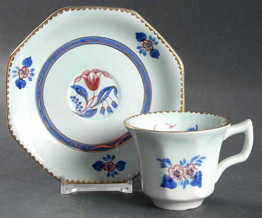 Georgian Flat Demitasse Cup & Saucer Set by Adams China-1