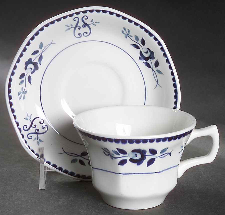 Gloucester Flat Cup & Saucer Set by Adams China-1