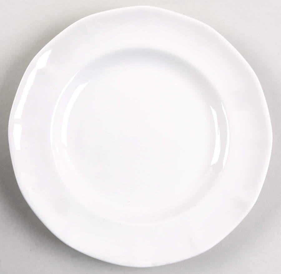 Hexagon White Salad Plate by Adams China-1