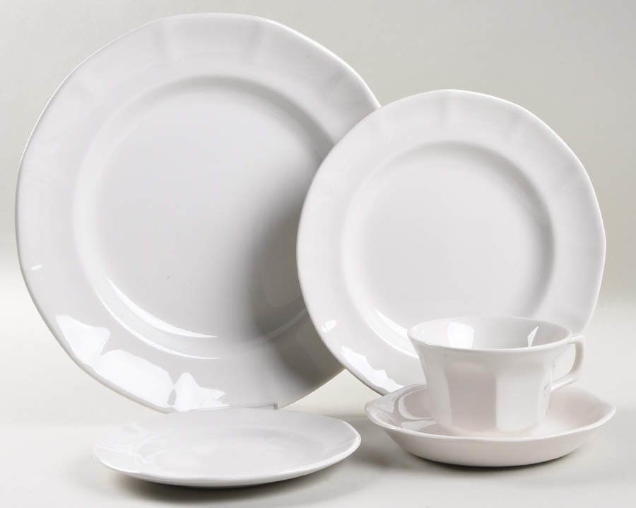 Hexagon White 5 Piece Place Setting by Adams China-1