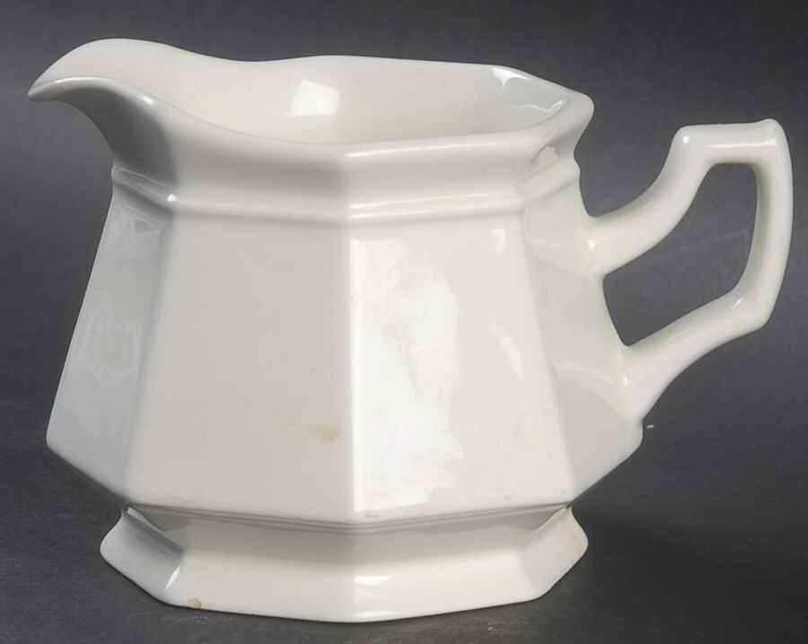 Hexagon White Creamer by Adams China-1