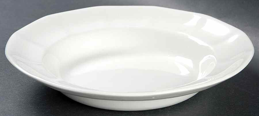 Hexagon White Rim Soup Bowl by Adams China-1
