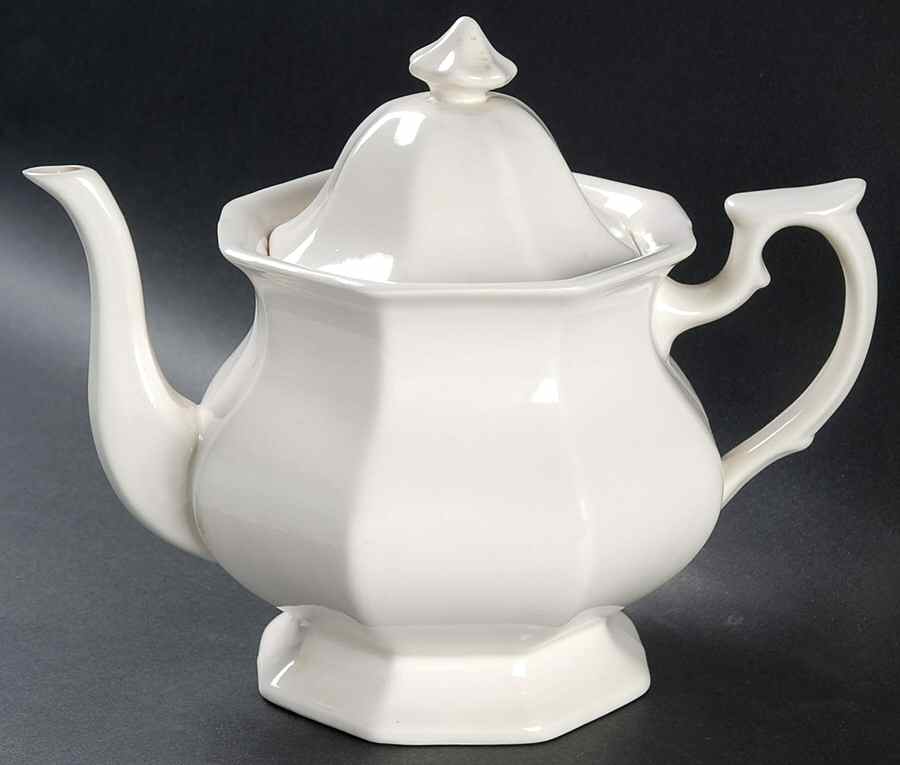 Hexagon White Teapot & Lid by Adams China-1