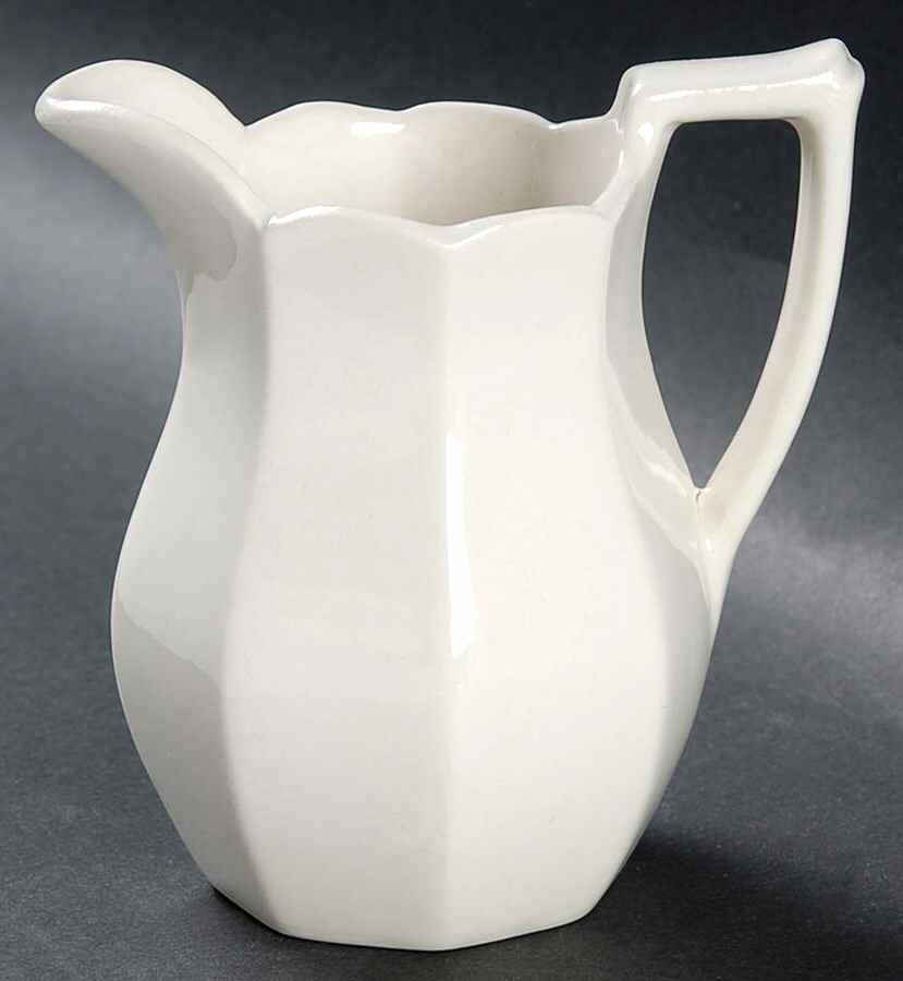 Hexagon White Creamer by Adams China-1