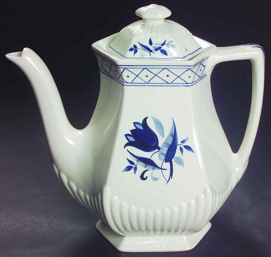 Hollandia Blue Coffee Pot & Lid by Adams China-1