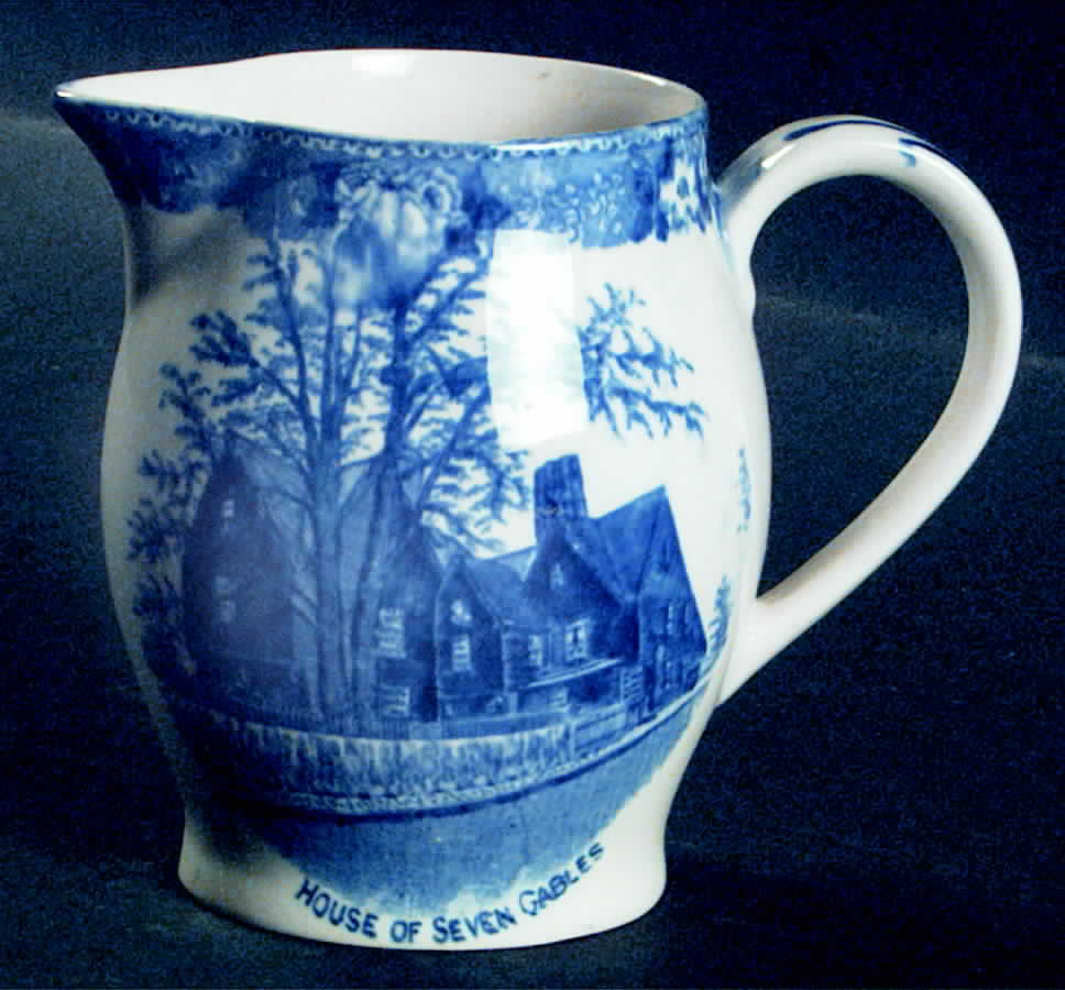 House of Seven Gables Blue Creamer by Adams China-1