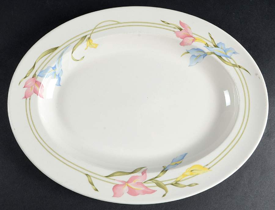 Iris 13" Oval Serving Platter by Adams China-1