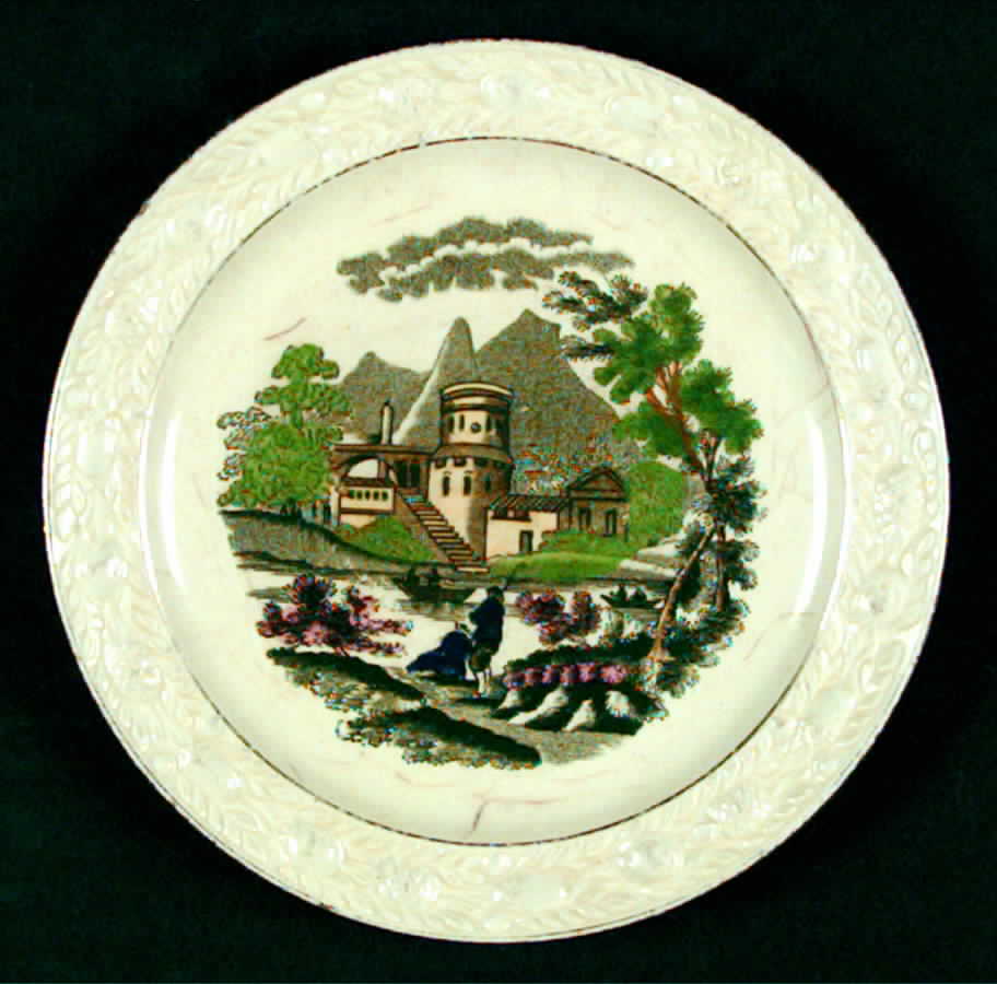 Italian Scenery Multicolor (Gold Trim) Bread & Butter Plate by Adams China-1